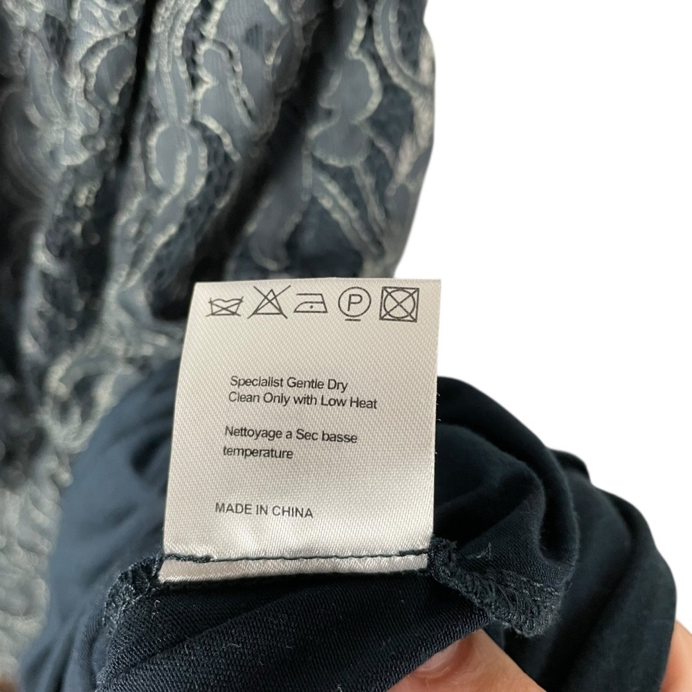 Seraphine Luxe Teal Lace Maternity Dress with Silk Sash Belt Size 2 - Picture 7 of 9